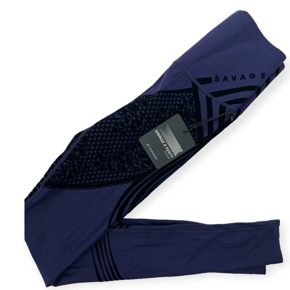 NWT SAVAGE X FENTY XS  0-2 High Waist Legging Flocked Special FX Rhianna Sport - Picture 2 of 6